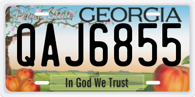 GA license plate QAJ6855