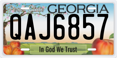 GA license plate QAJ6857
