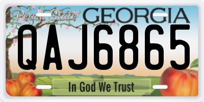 GA license plate QAJ6865