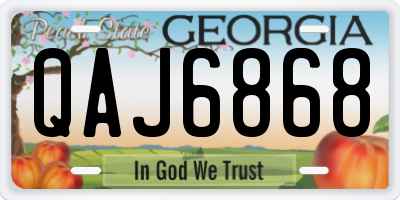GA license plate QAJ6868