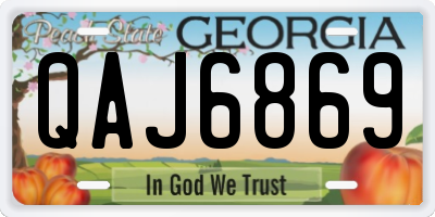 GA license plate QAJ6869