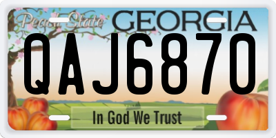 GA license plate QAJ6870