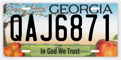 GA license plate QAJ6871