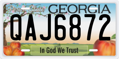 GA license plate QAJ6872