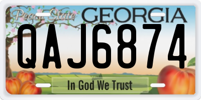 GA license plate QAJ6874