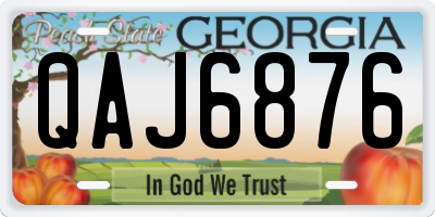 GA license plate QAJ6876