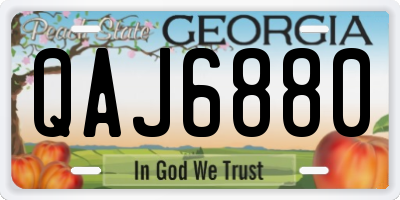 GA license plate QAJ6880