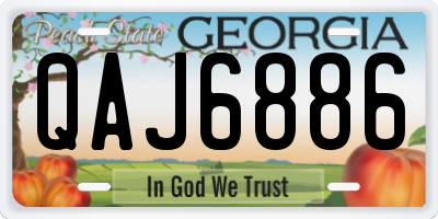 GA license plate QAJ6886