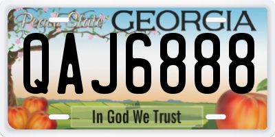 GA license plate QAJ6888