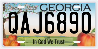 GA license plate QAJ6890