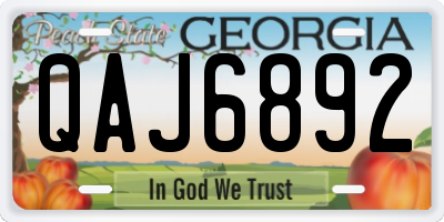 GA license plate QAJ6892