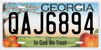 GA license plate QAJ6894