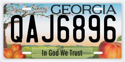 GA license plate QAJ6896