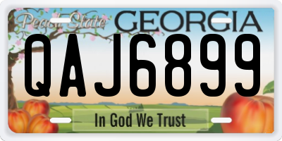 GA license plate QAJ6899