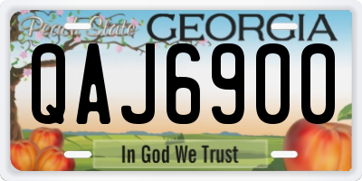 GA license plate QAJ6900