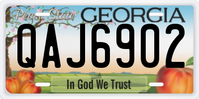 GA license plate QAJ6902