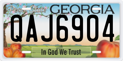 GA license plate QAJ6904