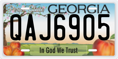 GA license plate QAJ6905