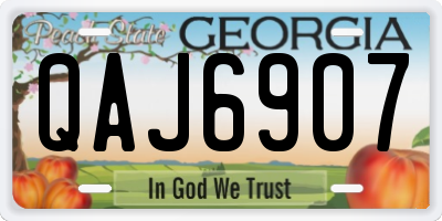 GA license plate QAJ6907