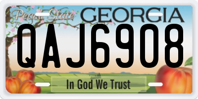 GA license plate QAJ6908
