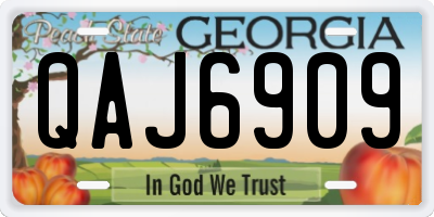 GA license plate QAJ6909