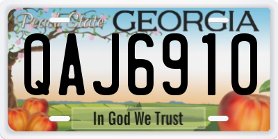 GA license plate QAJ6910