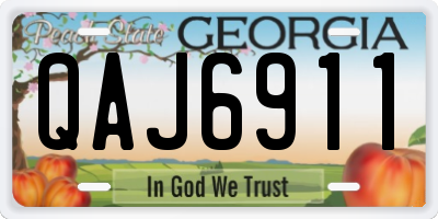 GA license plate QAJ6911