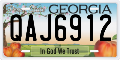 GA license plate QAJ6912