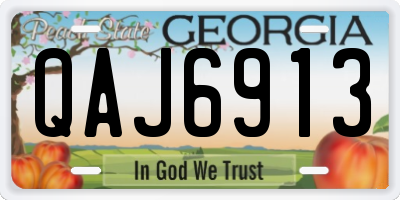 GA license plate QAJ6913