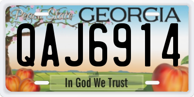 GA license plate QAJ6914