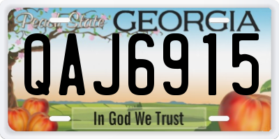 GA license plate QAJ6915