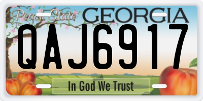 GA license plate QAJ6917