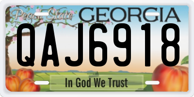 GA license plate QAJ6918