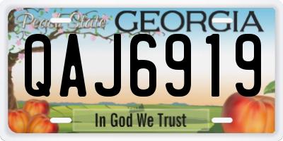 GA license plate QAJ6919