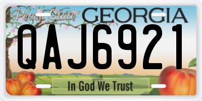 GA license plate QAJ6921