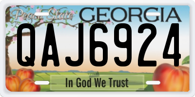 GA license plate QAJ6924
