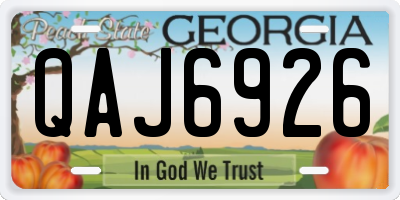 GA license plate QAJ6926