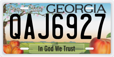 GA license plate QAJ6927