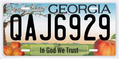 GA license plate QAJ6929