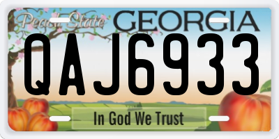 GA license plate QAJ6933