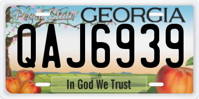GA license plate QAJ6939