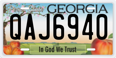 GA license plate QAJ6940
