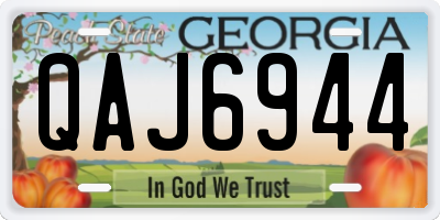 GA license plate QAJ6944