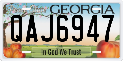 GA license plate QAJ6947