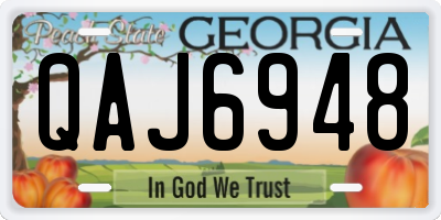 GA license plate QAJ6948