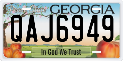 GA license plate QAJ6949