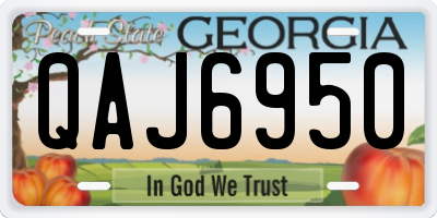 GA license plate QAJ6950