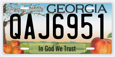 GA license plate QAJ6951