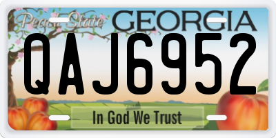 GA license plate QAJ6952
