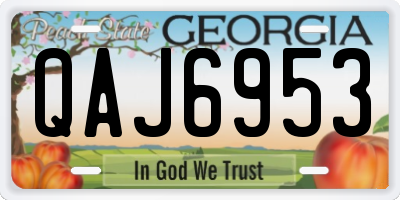 GA license plate QAJ6953